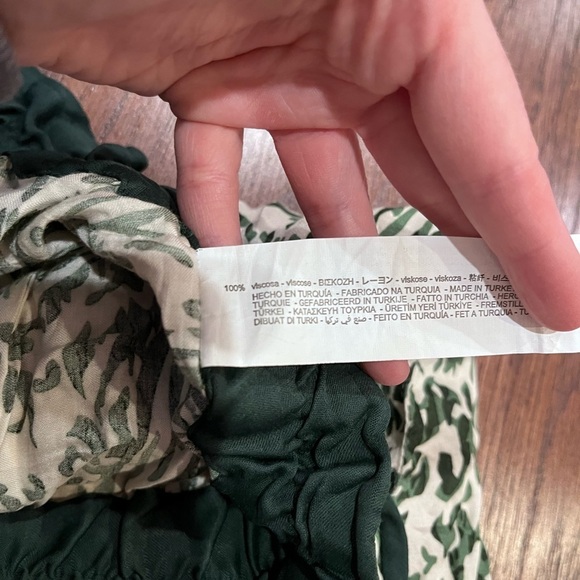 🧁White Green Abstract Shorts Hippie Tropical Jungle Outdoors Vintage Artsy 90s - Picture 5 of 8